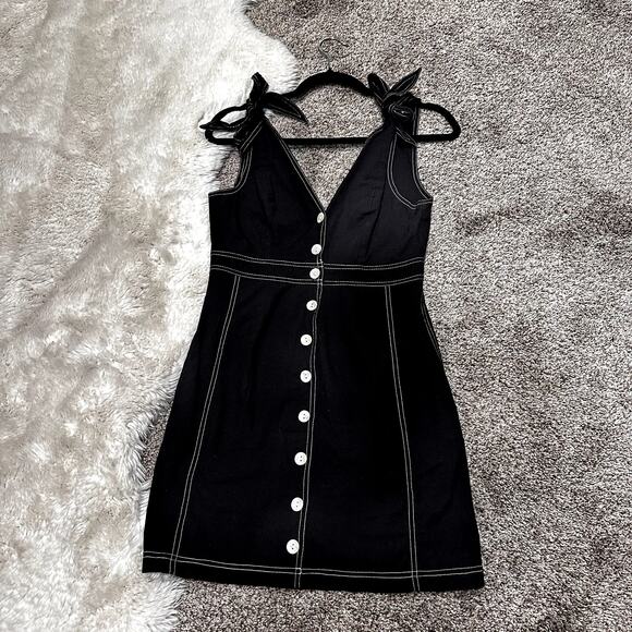 Free People Mini Dress With Bow Straps Size 0 - Picture 1 of 7